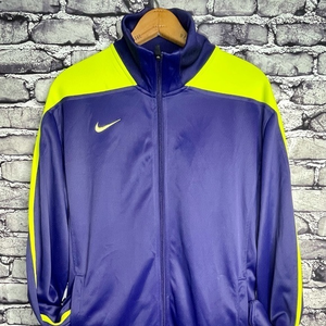 Nike Dri-Fit Track Jacket Purple Satin & Bright Lime‎ Womens XL